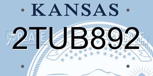 2TUB892 Kansas License Plate