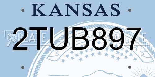 2TUB897 Kansas License Plate