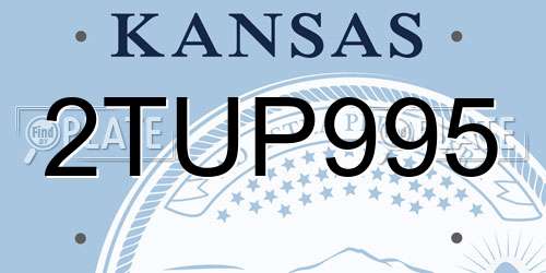 2TUP995 Kansas License Plate