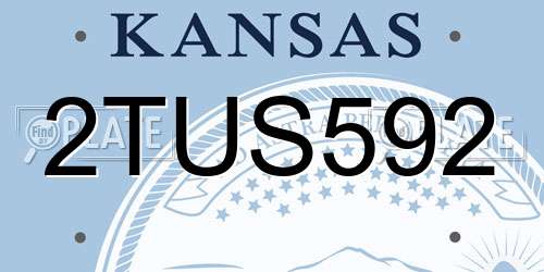 2TUS592 Kansas License Plate