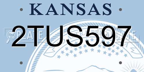 2TUS597 Kansas License Plate