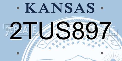 2TUS897 Kansas License Plate