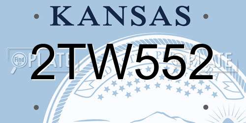 2TW552 Kansas License Plate
