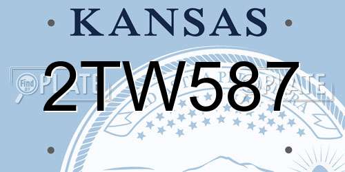 2TW587 Kansas License Plate