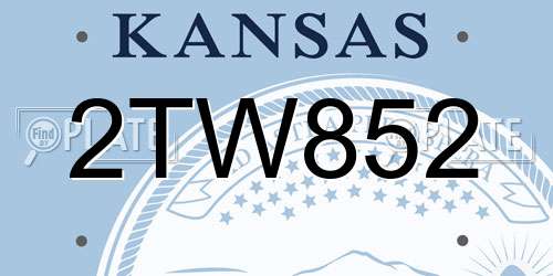 2TW852 Kansas License Plate