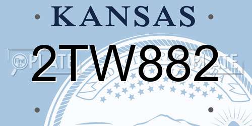 2TW882 Kansas License Plate