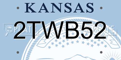 2TWB52 Kansas License Plate