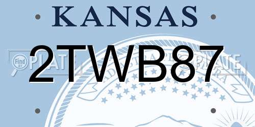 2TWB87 Kansas License Plate
