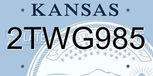 2TWG985 Kansas License Plate