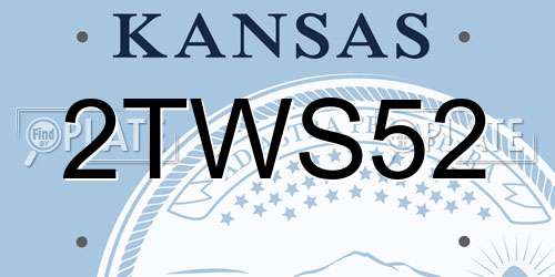 2TWS52 Kansas License Plate