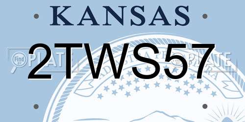 2TWS57 Kansas License Plate