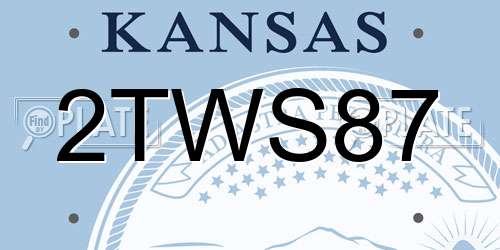 2TWS87 Kansas License Plate