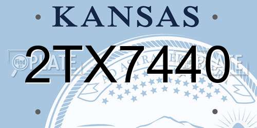 2TX7440 Kansas License Plate