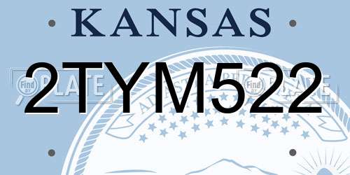 2TYM522 Kansas License Plate