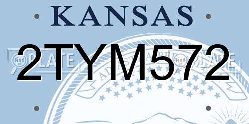 2TYM572 Kansas License Plate