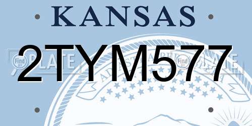 2TYM577 Kansas License Plate
