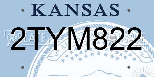 2TYM822 Kansas License Plate