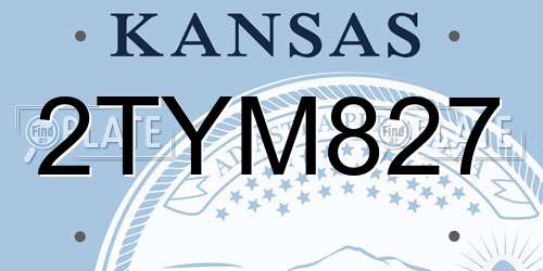 2TYM827 Kansas License Plate