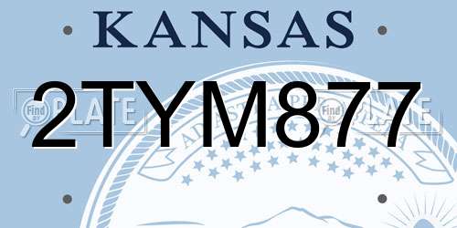 2TYM877 Kansas License Plate