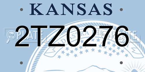 2TZ0276 Kansas License Plate