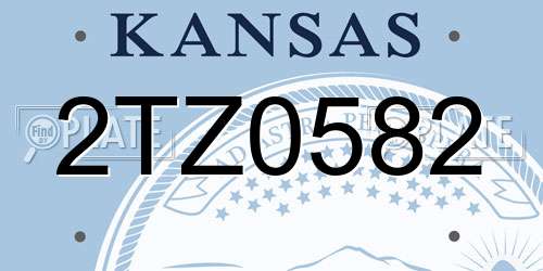 2TZ0582 Kansas License Plate