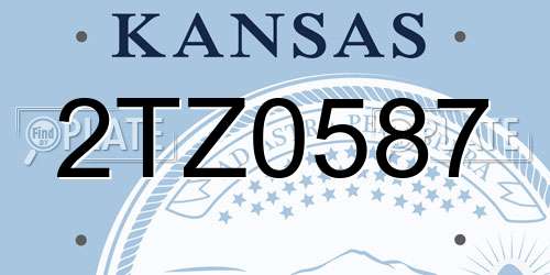 2TZ0587 Kansas License Plate