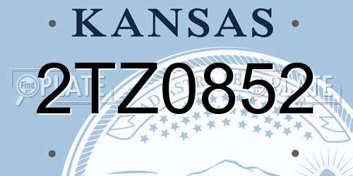 2TZ0852 Kansas License Plate