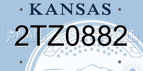 2TZ0882 Kansas License Plate