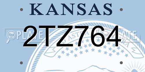 2TZ764 Kansas License Plate