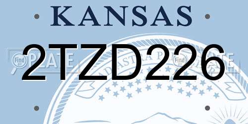 2TZD226 Kansas License Plate