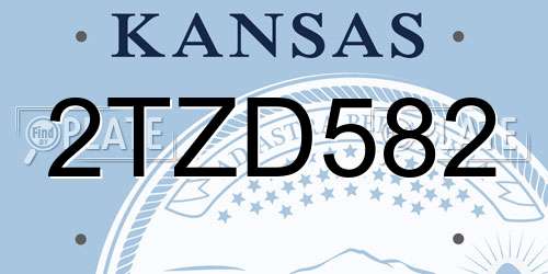 2TZD582 Kansas License Plate