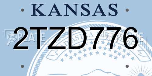 2TZD776 Kansas License Plate