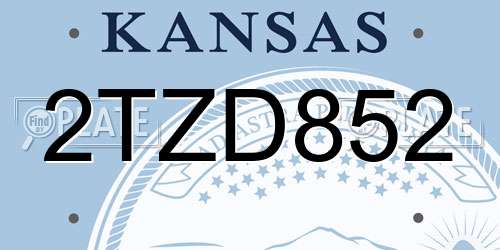 2TZD852 Kansas License Plate