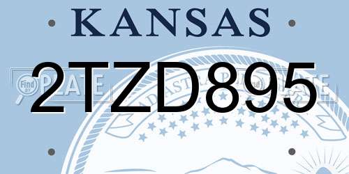 2TZD895 Kansas License Plate