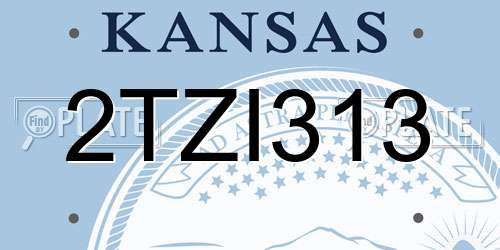 2TZI313 Kansas License Plate