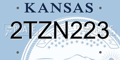 2TZN223 Kansas License Plate