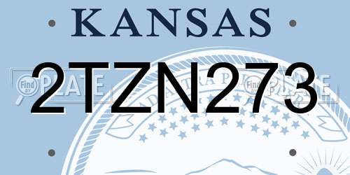 2TZN273 Kansas License Plate