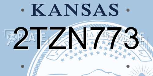 2TZN773 Kansas License Plate