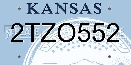 2TZO552 Kansas License Plate