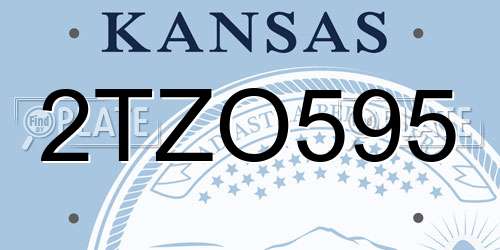 2TZO595 Kansas License Plate