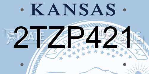 2TZP421 Kansas License Plate