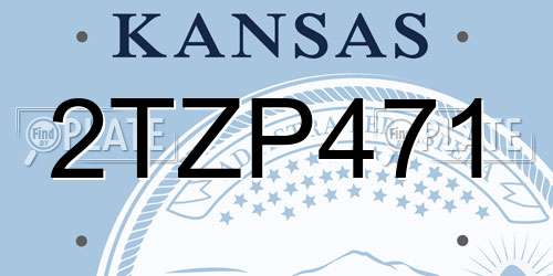 2TZP471 Kansas License Plate