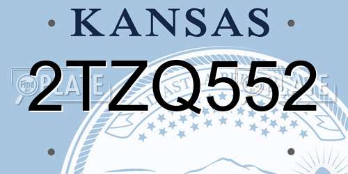 2TZQ552 Kansas License Plate
