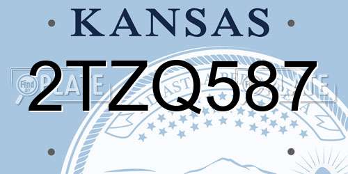 2TZQ587 Kansas License Plate