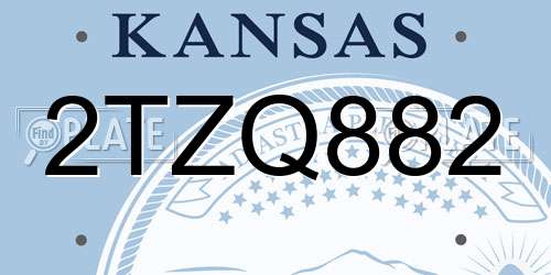 2TZQ882 Kansas License Plate
