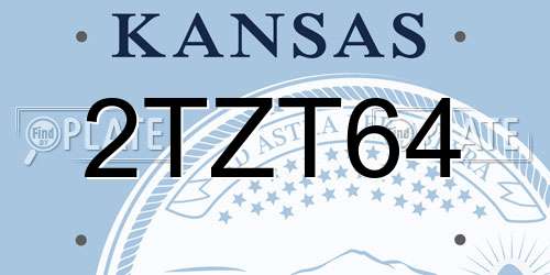 2TZT64 Kansas License Plate