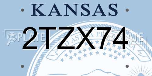 2TZX74 Kansas License Plate