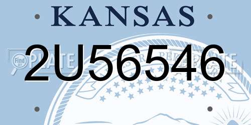 2U56546 Kansas License Plate