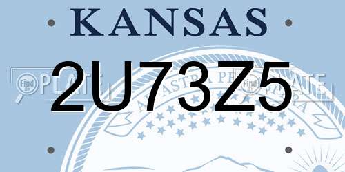2U73Z5 Kansas License Plate