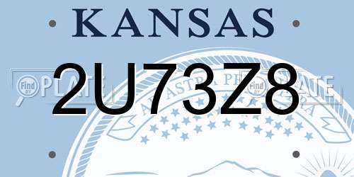 2U73Z8 Kansas License Plate